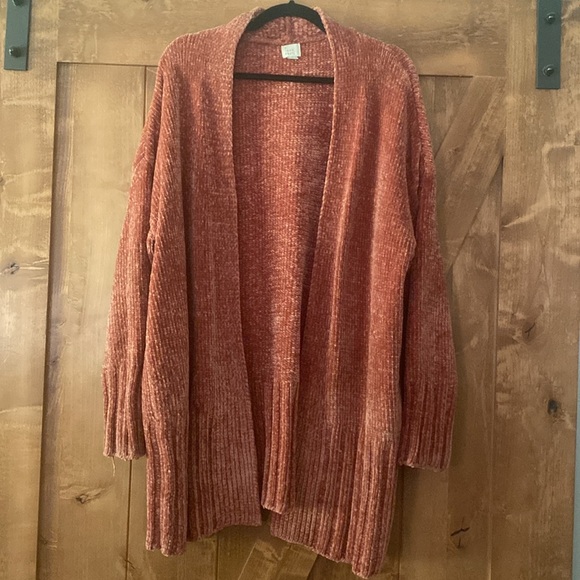 A new day Chenille Open Front Cardigan size XL Dusty Rose Mauve - Picture 3 of 8